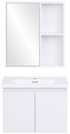 ModernHome TKJ-BC-65 Koupelnový závěsný set se zrcadlem a umyvadlem, bílý - Bathroom Set