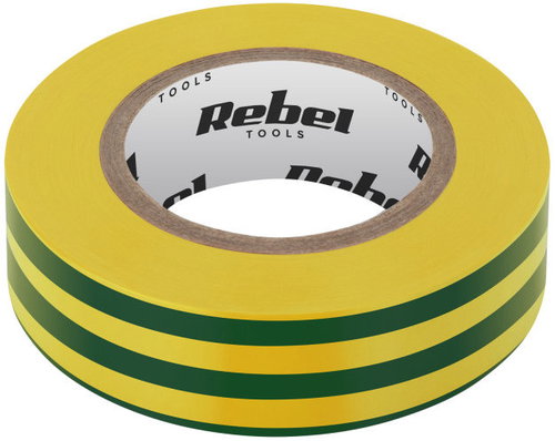 Rebel NAR0436 PVC Electrical Insulation Tape 19mm × 18m, Yellow-Green - Electrical Tape - Main image