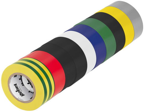 Rebel NAR0443 Electrical Insulation Tape Set 19mm × 9.15m, 10 Pcs Main image Rebel NAR0443 Electrical Insulation Tape Set 19mm × 9.15m, 10 Pcs - Electrical Tape - Main image
