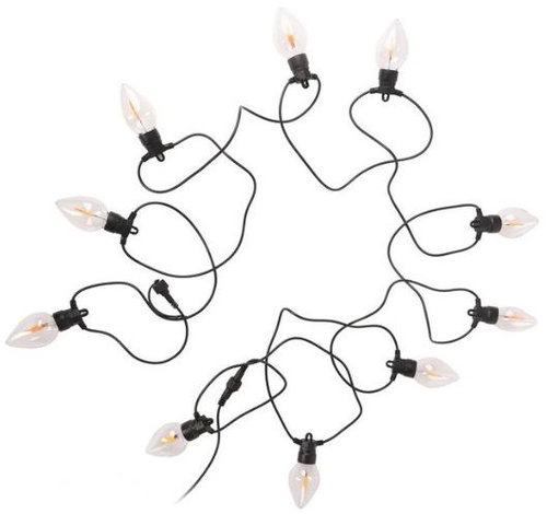 AVIDE Outdoor Light Chain with 10 Flame Effect Bulbs, 5 m, Warm Light Colour - Light Chain - Main image