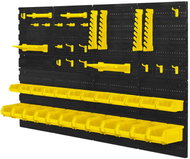 Humberg HM-580 Workshop Tool Board with Organiser 128 × 76cm, Black/Yellow - Hanging closet organiser