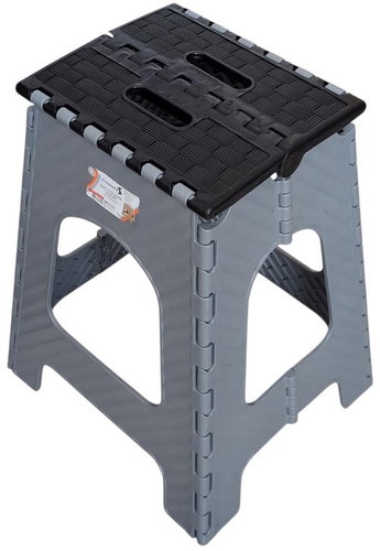 Intermarket Folding Stool, Grey, Height 44cm - Stool - Main image