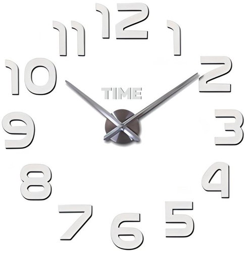 Retoo Velké nástěnné nalepovací hodiny 3D, tiché, O036 zrcadlo - Wall Clock - Main image