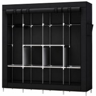 RealG RC-K-2601 Dvojitá skříň na oblečení 175 × 45 × 170 cm, černá - Wardrobe