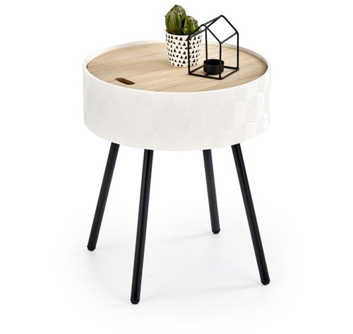 Raavi Odkládací stolek ERIK bílo-černý - Side Table - Main image