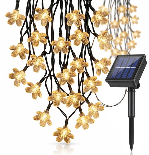 SMART LED Solar Garland Flowers 10m, Warm White - Light Chain - Main image