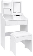 ModernHome ZDT-14 Toaletní stolek se zrcadlem a LED osvětlením, taburet, bílý - Dressing Table