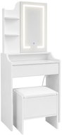 ModernHome ZDT-17 Toaletní stolek s LED zrcadlem, taburet, bílý - Dressing Table