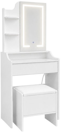 ModernHome ZDT-17 Dressing table with LED mirror, stool, white - Dressing Table - Main image