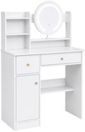 ModernHome ZDT-15 Toaletní stolek s kulatým zrcadlem a LED osvětlením - Dressing Table