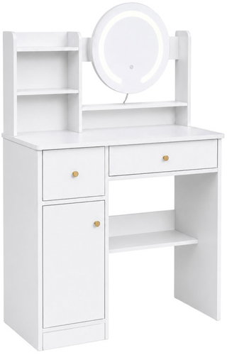 ModernHome ZDT-15 Dressing table with a round mirror and LED lighting - Dressing Table - Main image