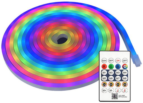 Verk 12439 RGB neon LED strip with Bluetooth, 5 m, remote control, USB - LED Light Strip - Main image