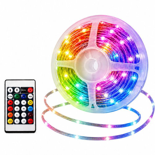 Verk 12458 RGB LED strip, 5 m, USB 5 V, remote control, Music Sync - LED Light Strip - Main image