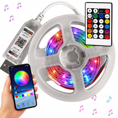 Verk 12460 RGB Neon LED Strip, 5 m, Bluetooth, app + remote control - LED Light Strip - Main image