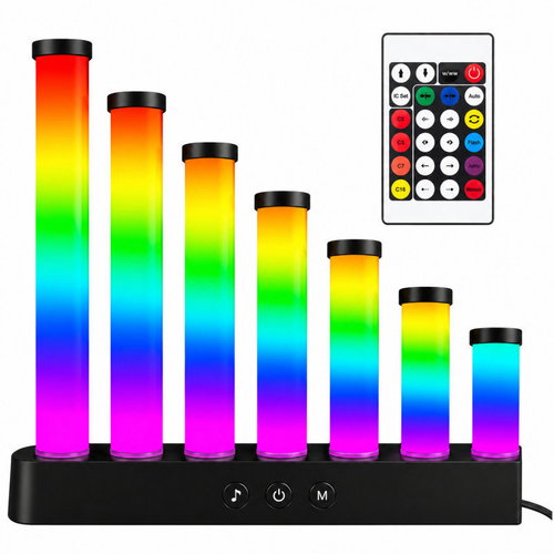 Verk 12480 LED RGB Equalizer lamp with 7 columns, remote control, USB 5V, Music Sync Main image Verk 12480 LED RGB Equalizer lamp with 7 columns, remote control, USB 5V, Music Sync - Decorative Lighting - Main image