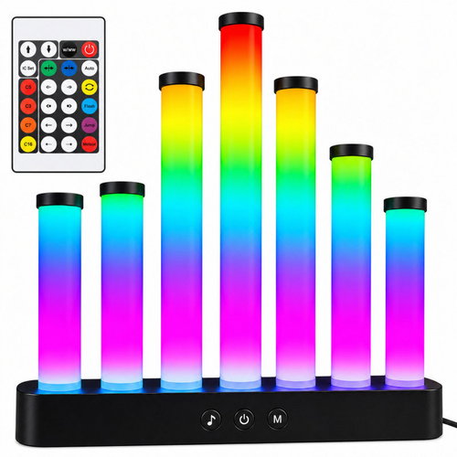Verk 12481 LED RGB Equalizer lamp with 7 columns, remote control, USB 5V, Music Sync - Decorative Lighting - Main image