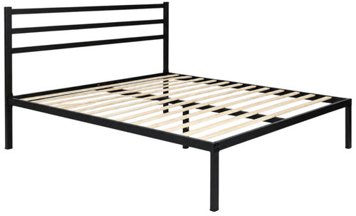 ModernHome GIC-BF01 Kovová postel s lamelovým roštem a čelem 190 × 200 cm, černý rám - Bed - Main image