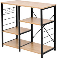 ModernHome GIC-KS082-15 Kuchyňský regál 90 cm s háčky, světlý dub - Shelving Unit
