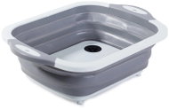 Verk 15688 Skládací silikonový odkapávač s výpustí 2v1, šedý - Draining Board