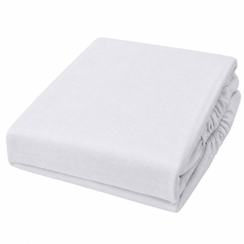 Posteloholici 1274781 Eira Jersey fitted sheet with elasticated edge, 140 × 200 cm, white - Bedsheet - Main image