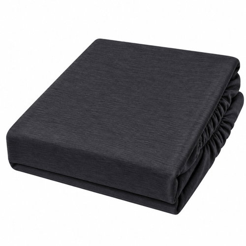 Posteloholici 1274780 Eira jersey fitted sheet with elasticated edge, 120 × 200 cm, black - Bedsheet - Main image