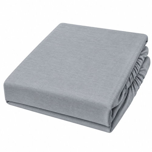 Posteloholici 1274794 Eira jersey fitted sheet with elasticated edge, 160 × 200 cm, grey - Bedsheet - Main image