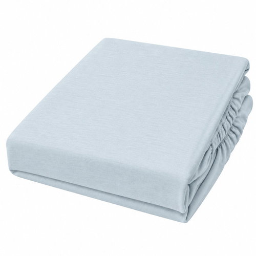 Posteloholici 1274790 Eira Jersey fitted sheet with elasticated edge, 160 × 200 cm, grey-blue - Bedsheet - Main image
