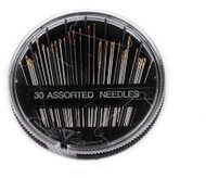 Empt Sada ručních jehel se zlatým uchem v kompaktní dóze, 30 ks - Sewing kit