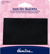 Hemline Nažehlovací záplata Quickfix 11 × 25 cm, černá - Iron-On Patch