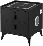 KIK KX2635 Inteligentní noční stolek s otiskem prstu a bezdrátovým nabíjením, černý - Night Stand