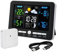 KIK KX2515 Meteostanice s teploměrem, vlhkoměrem a budíkem USB - Weather Station