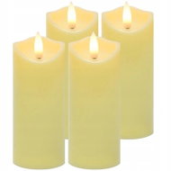 Ruhhy 26485 Set of LED Candles 12.5 × 5cm, 4pcs, Beige - LED Candle