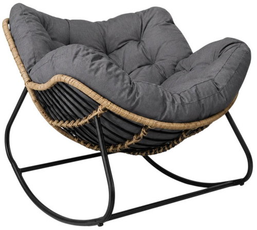 Gordon G1531 XL rocking chair with soft cushion, dark grey - Rocking Chair - Main image
