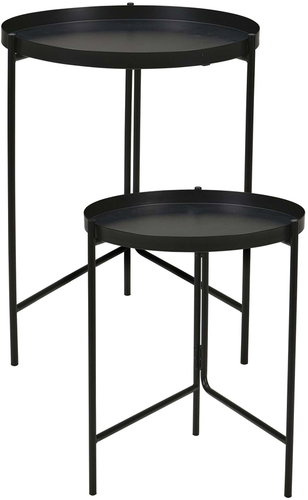 H&L Industrial set of 2 side tables, black - Side Table - Main image