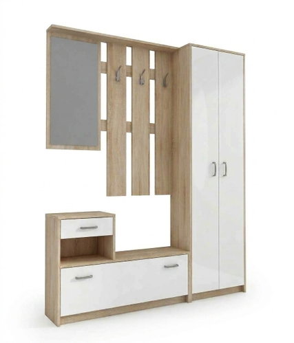 Nejlevnější nábytek Předsíň BENDIGO, dub sonoma/bílá - Hall Set - Main image