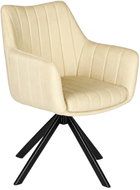 ModernHome TIKJ-3 Swivel upholstered dining chair with armrests, beige - Dining Chair