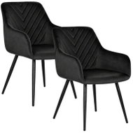 ModernHome TIKC-1 set of 2 upholstered dining chairs with armrests, black - Dining Chair