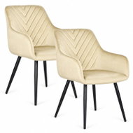ModernHome TIKC-3 Set of 2 upholstered dining chairs with armrests, beige - Dining Chair