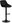 LTC1 Swivel bar stool with backrest, height adjustable, black velvet