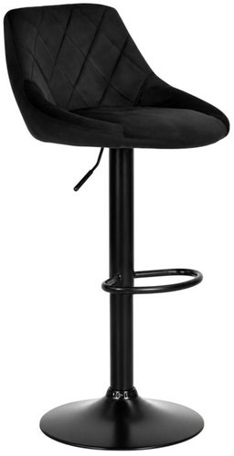 ModernHome LTC1 Swivel bar stool with backrest, height adjustable, black velvet - Bar Stool - Main image