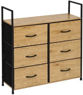 ModernHome GIC-C105-19 Fabric drawer chest 80 × 24 × 87 cm, brown-black - Chest of Drawers