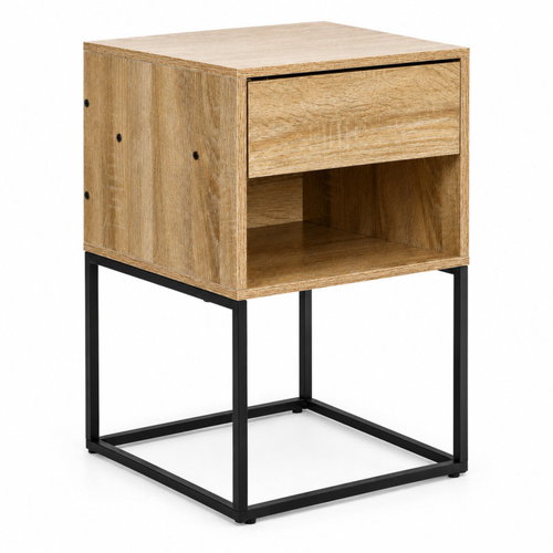 ModernHome GIC-NST65-15 bedside table with drawer and shelf, light oak - Night Stand - Main image