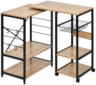 ModernHome GIC-KS085-15 kitchen shelving unit with movable worktop, light oak - Shelving Unit