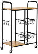 ModernHome GIC-KO85-15 mobile kitchen shelving unit with pull-out baskets, brown/black - Cart