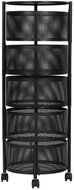 ModernHome VB5-5 Metal rolling shelf with rotating baskets 34 × 34 × 91cm, black - Shelving Unit