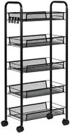 ModernHome VP5-1 Metal trolley with baskets, 103 × 45 × 26 cm, black - Shelving Unit