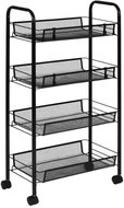 ModernHome VP4-1 Metal trolley with baskets, 84 × 45 × 26 cm, black - Shelving Unit