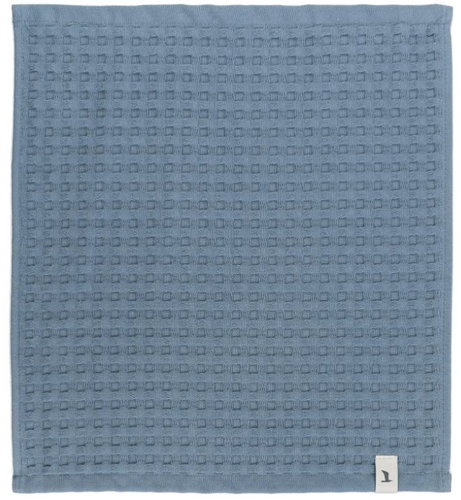 MÖVE Piquée towel with waffle pattern 30 × 30 cm, steel blue - Towel - Main image