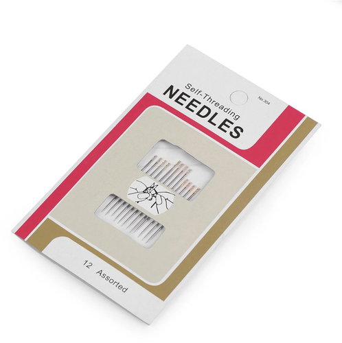 Needles self-threading needles with a gold eye, set of 12 - Sewing kit - Main image