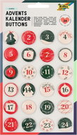 FOLIA Čísla na adventní kalendář – kovové knoflíky s čísly 1–24 - Advent Calendar